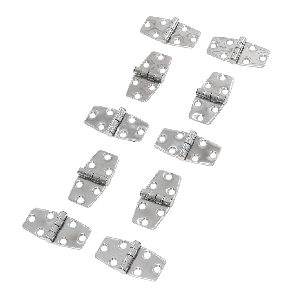 Polished Stainless Steel Marine Grade Door Hinges Set of 10 W704