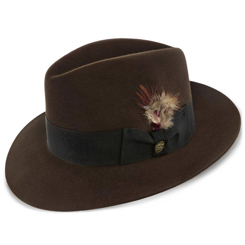 Beaver Fur Felt Fedora Hat Size 7 1/4 Caribou W10970