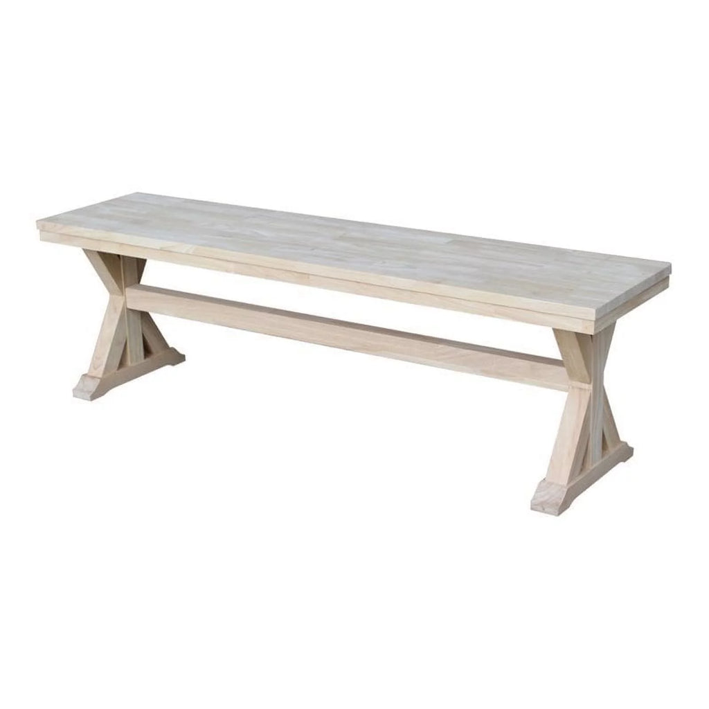 18" Solid Hardwood Bench Off White W52431