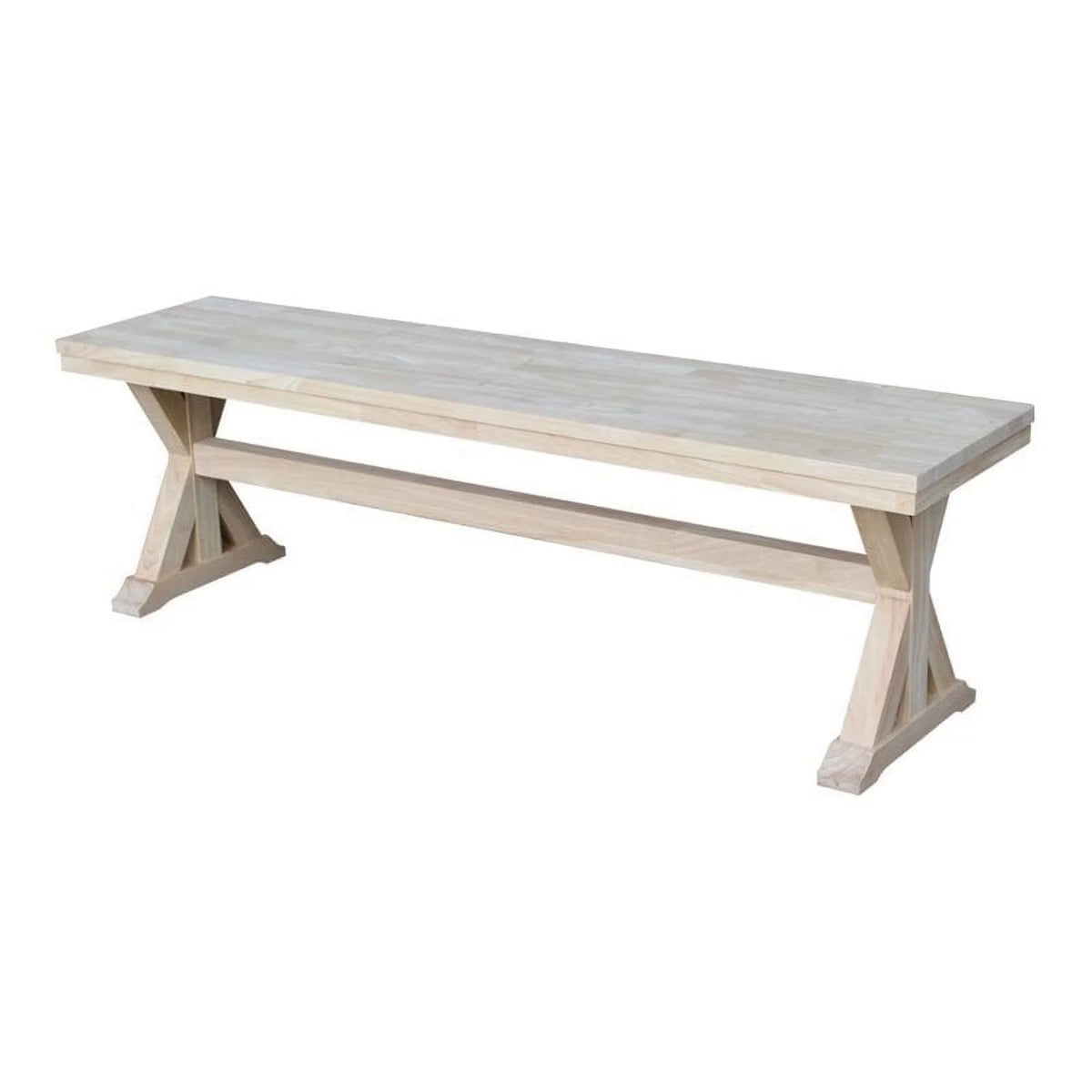 18" Solid Hardwood Bench Off White W52431
