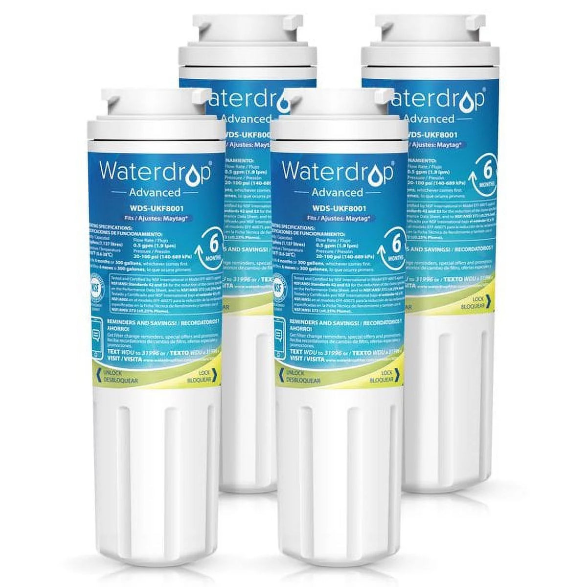 Refrigerator Water Filter, NSF 53&42 Certified (4 Pack) U31582