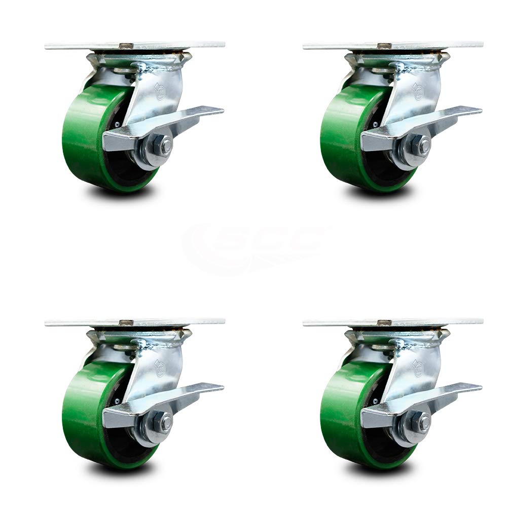 Pack of 2 Swivel Caster with 8 x 2 Green Wheel X1524