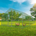Large Metal Chicken Coop with Run, Waterproof Cover, 19.3x9.8x6.5 ft T63265