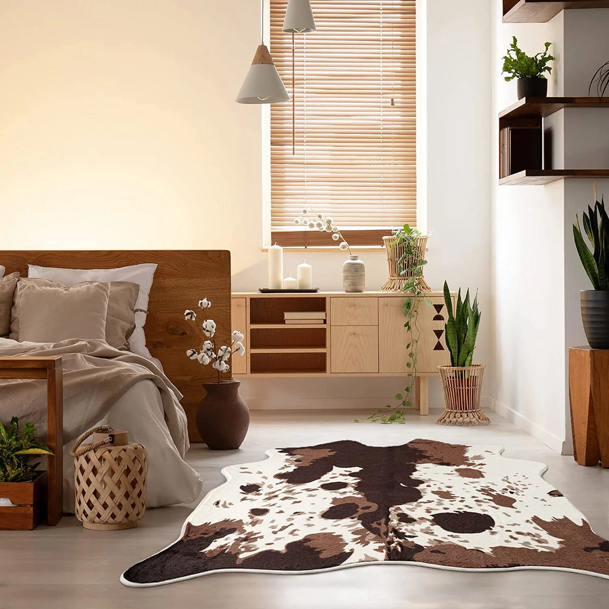 Faux Cowhide Animal Print Rug 4.6'x5.2' T65770