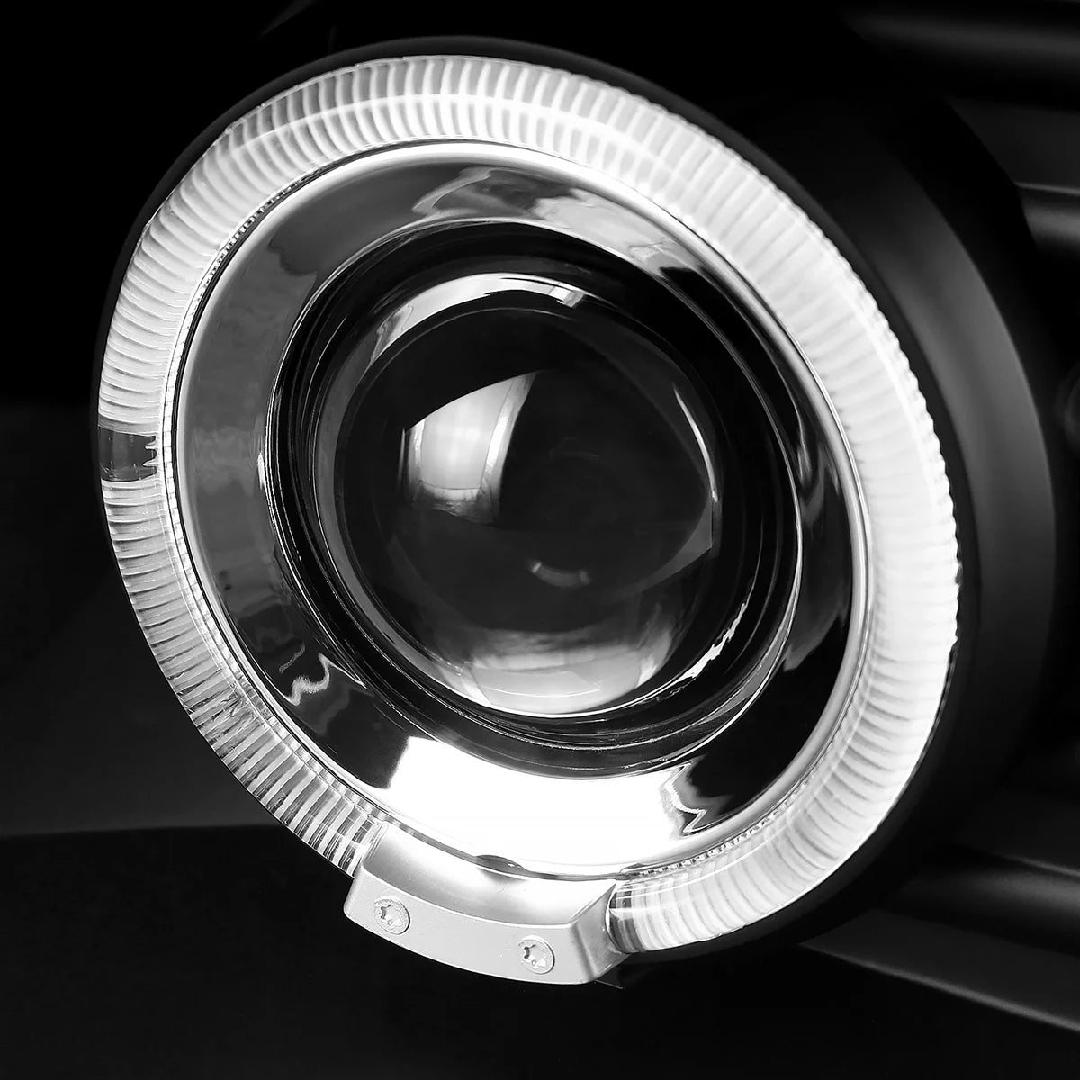 Black Housing Clear Lens LED Halo Projector Headlights, L/R Pair N1310