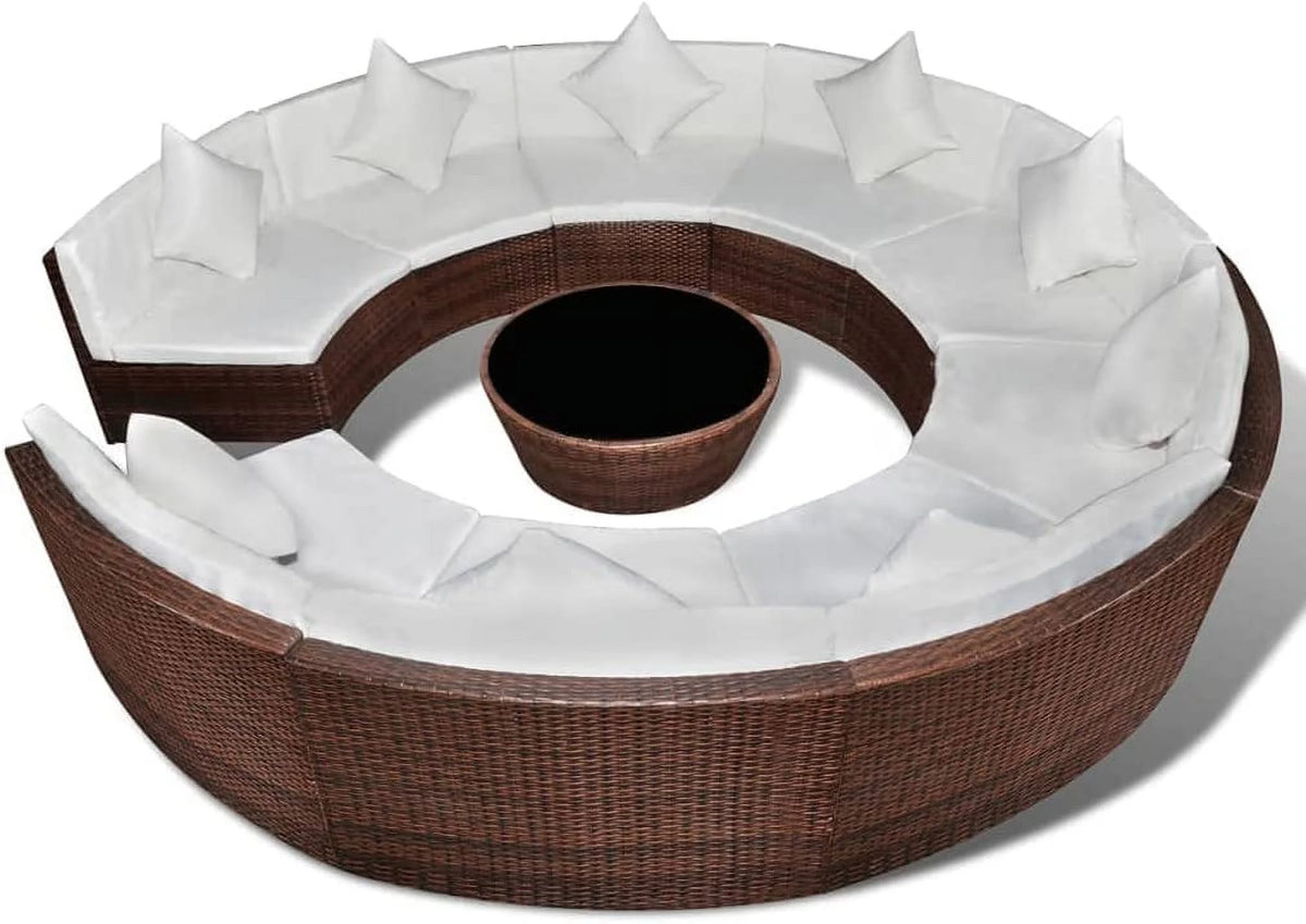 3 Piece Acacia Wood Patio Lounge Set with Cushion T9003