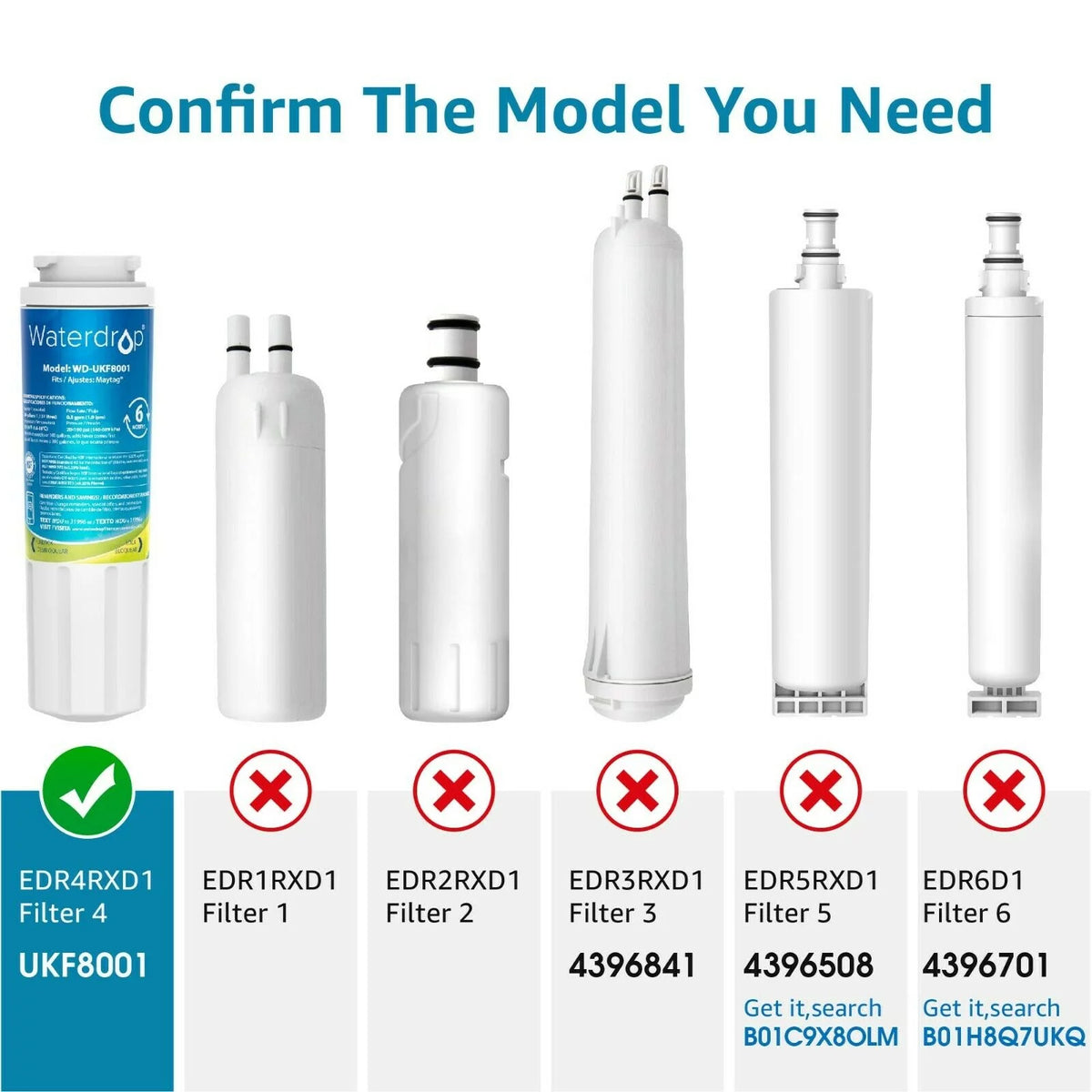 Refrigerator Water Filter, NSF 53&42 Certified (4 Pack) U31582
