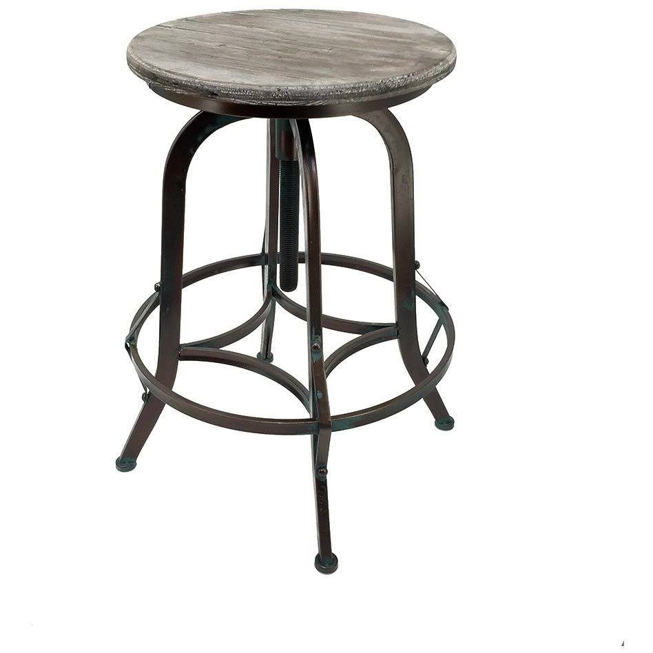 Retro Steel Rotating Adjustable Height Barstool D8953