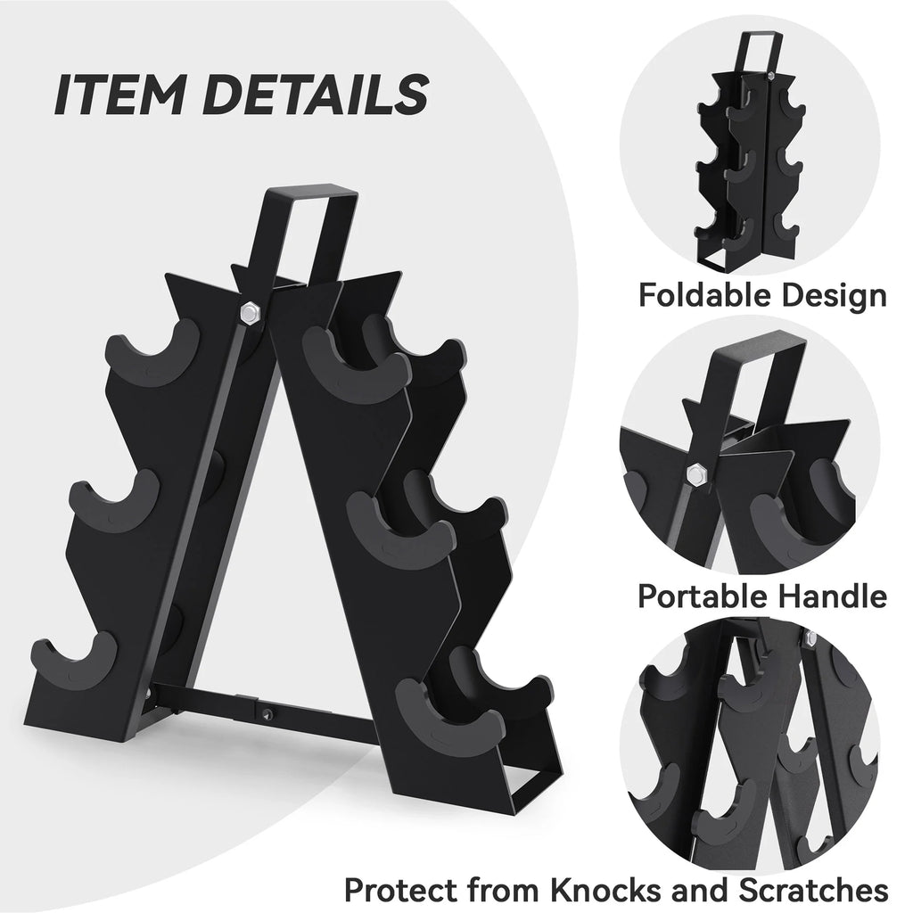 5, 8, and 10 Pound Dumbbell Pairs with Metal Rack C23594