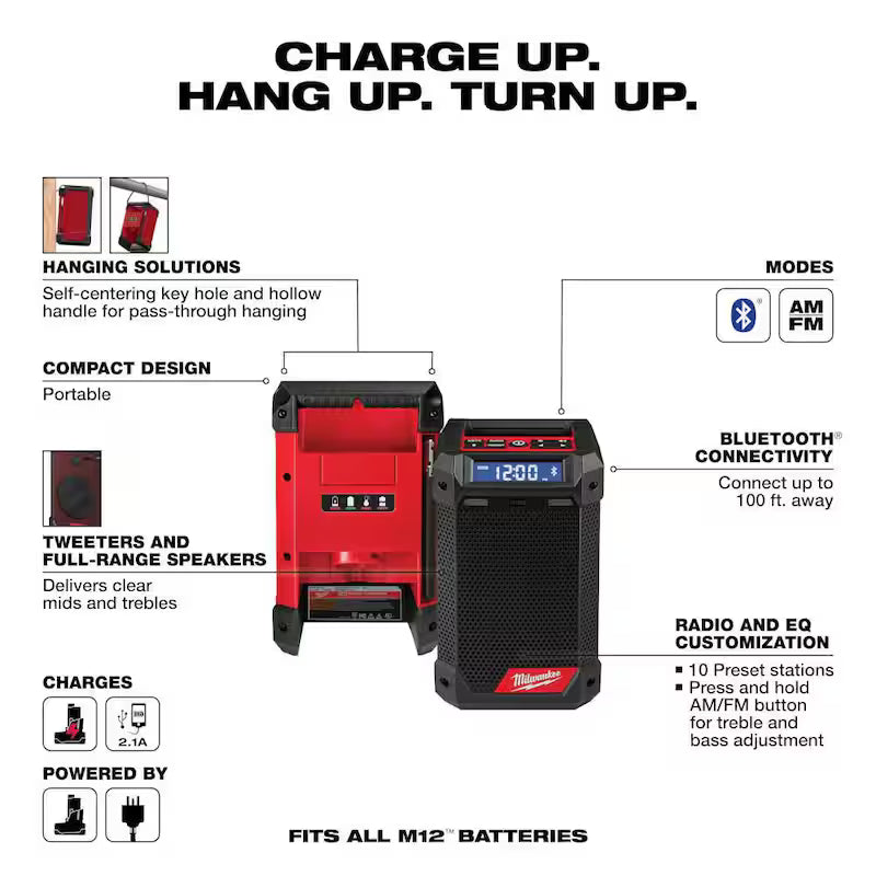 12V Lithium-Ion Brushless Cordless 1/4 in. Ratchet Kit with Radio and Charger X57759
