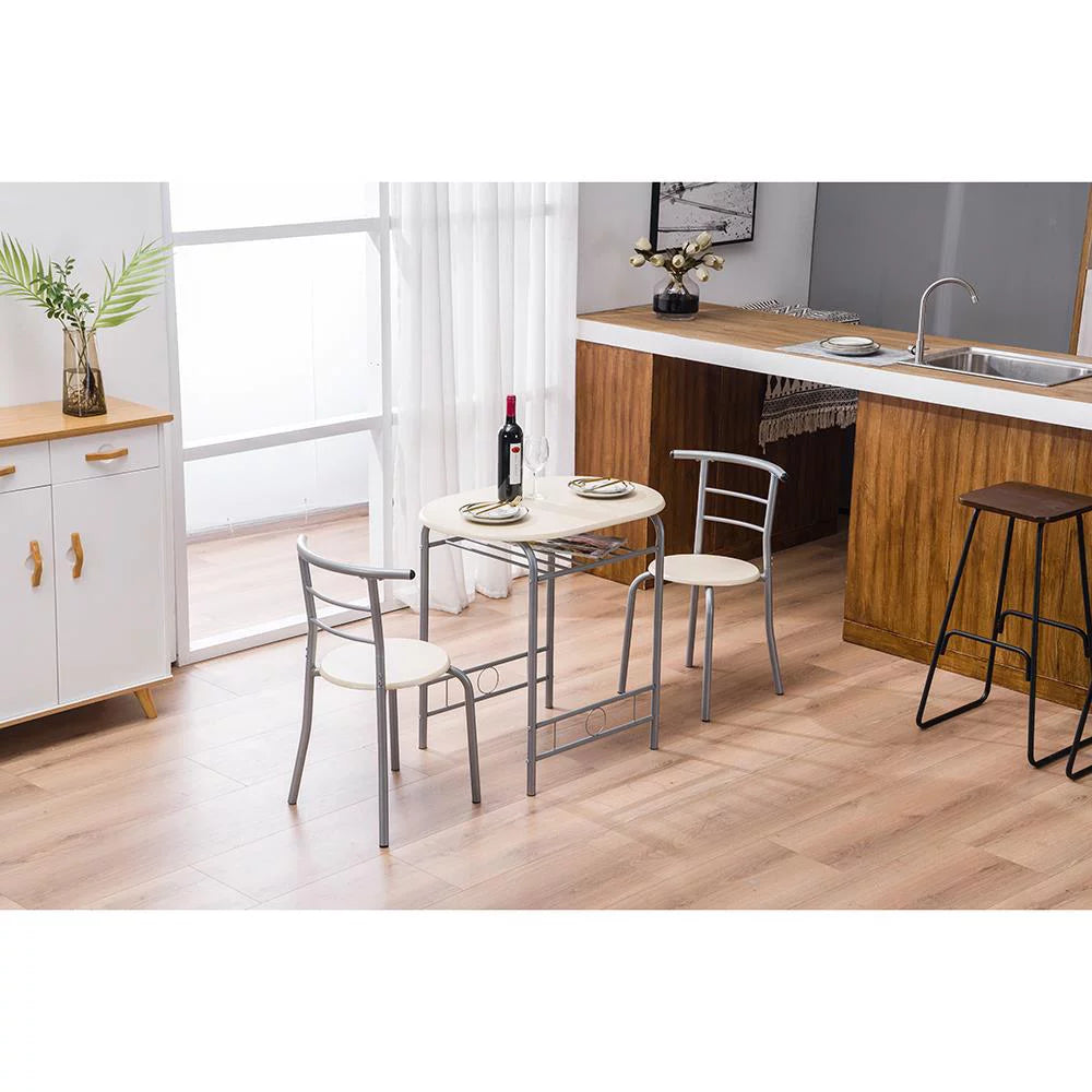 3-Piece Wooden Round Table and Chair Set Z73333