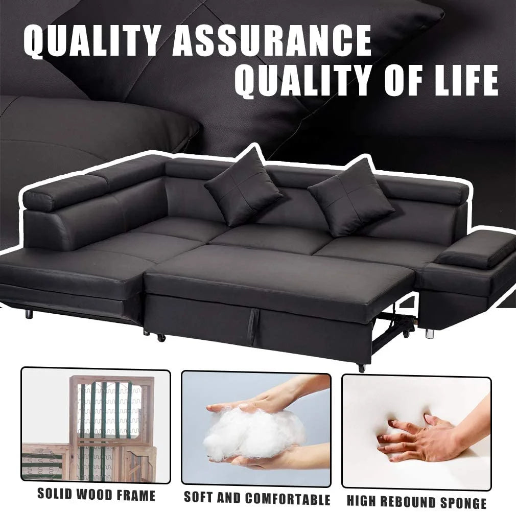 2 Piece Faux Leather Sectional Sofa T4842