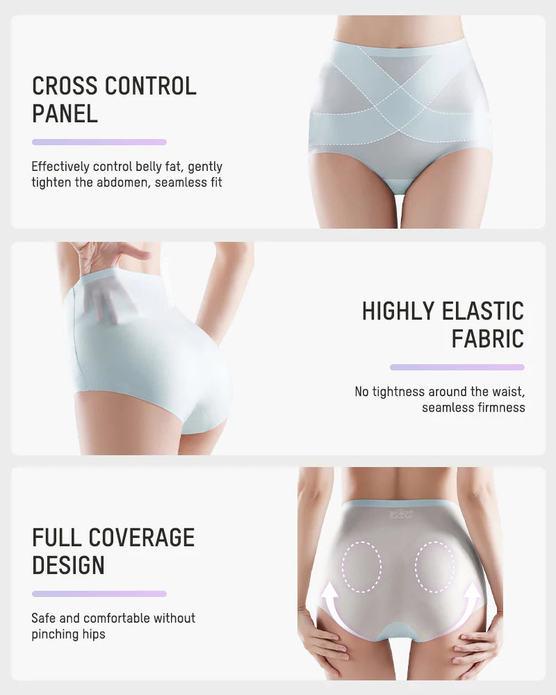 Seamless High-Waist Tummy Control Panties 4 Pack X853