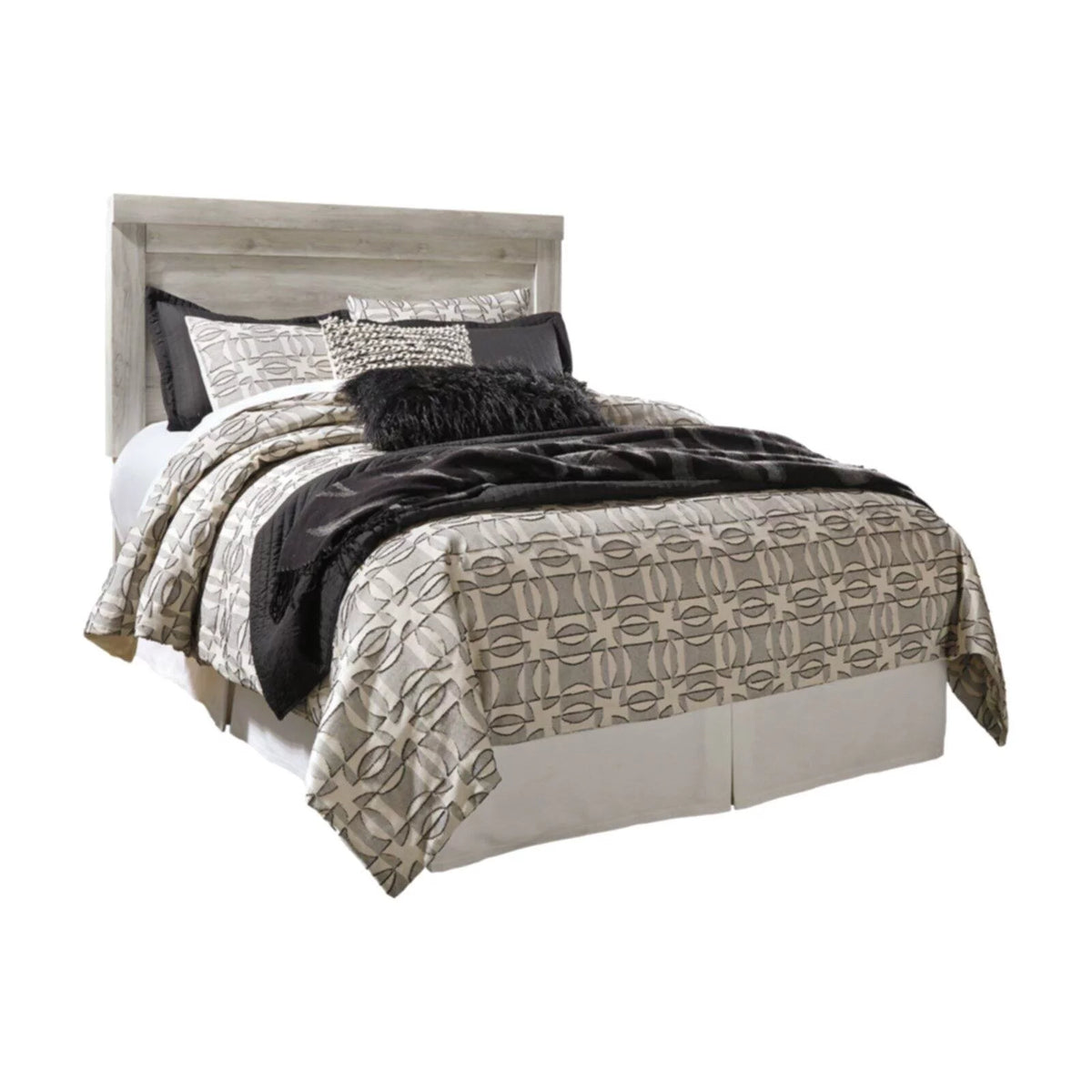 King Panel Headboard in Whitewash T4383