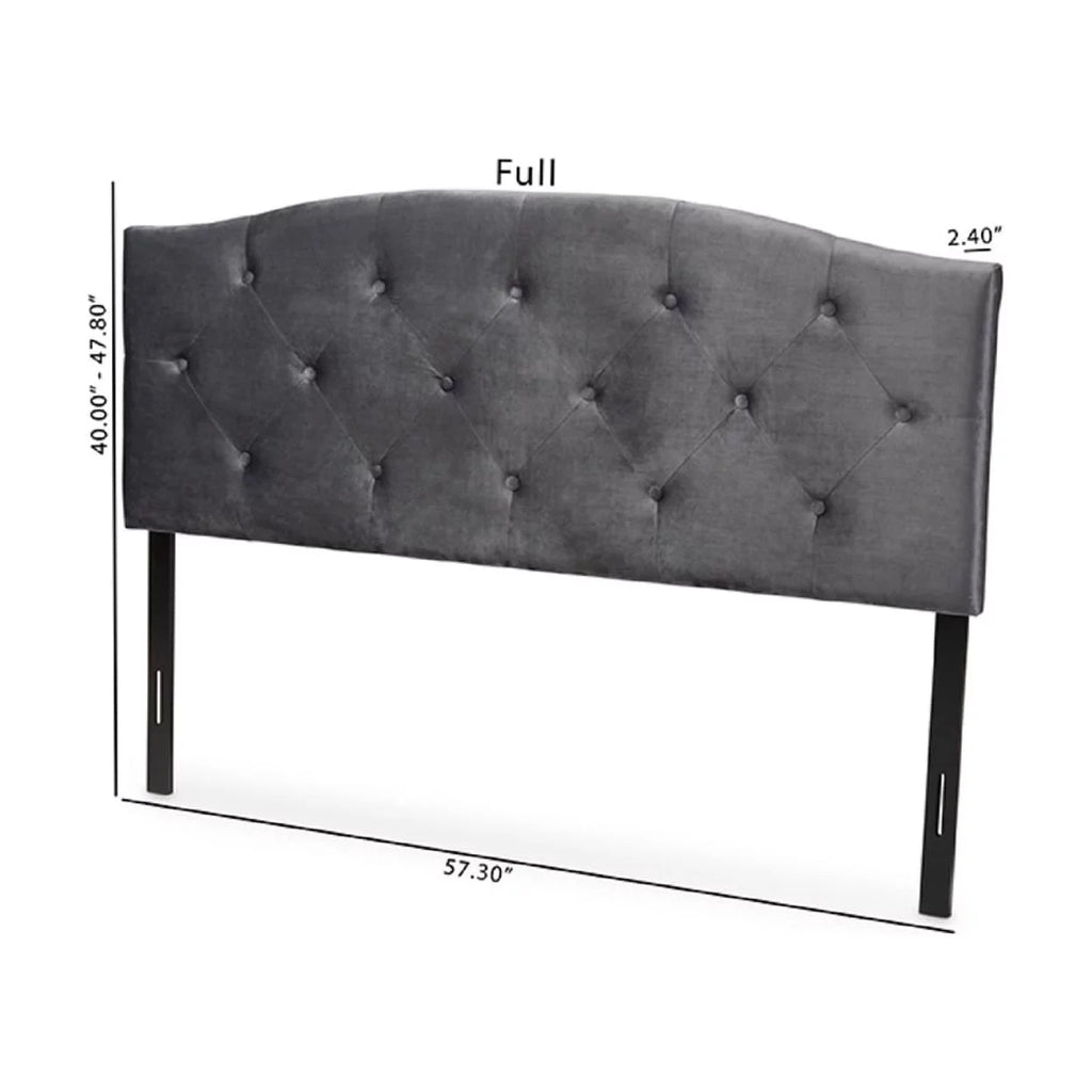 Grey Velvet Upholstered King Size Headboard P203784