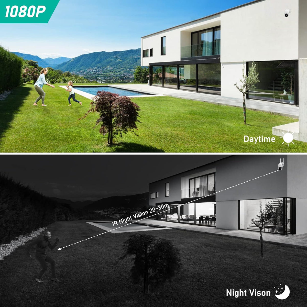 1080P WiFi Security Camera Outdoor with Night Vision Y578