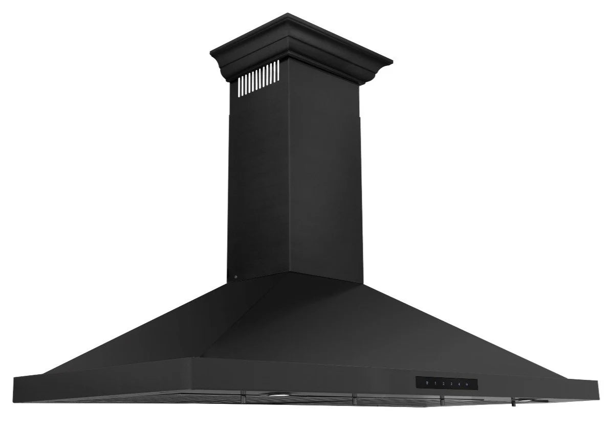 48 in. Convertible Vent Wall Mount Range Hood Black Stainless Steel W36910