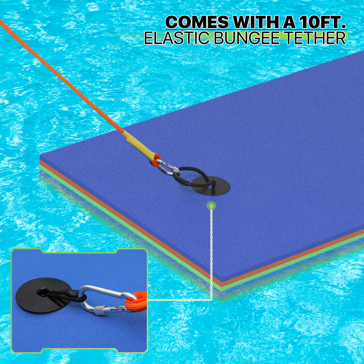 Blue 3-Layer XPE Foam Floating Water Mat M73780