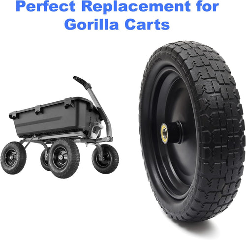 (2-Pack) 13" Solid Polyurethane Flat-Free Tire and Wheel Assemblies with 2.1" Hub R95039