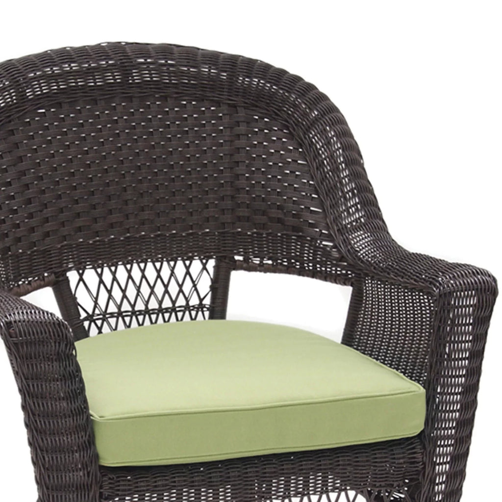 White Wicker Chair with Tan Cushion P518519