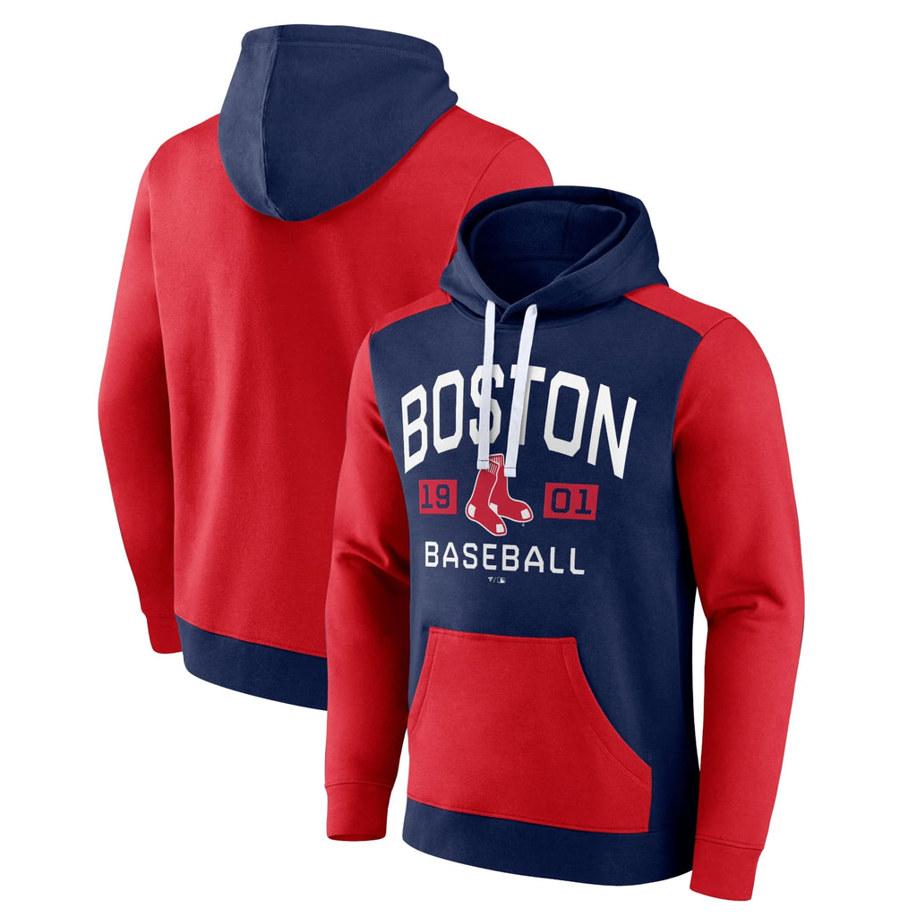 Men's Navy Red Pullover Hoodie H618