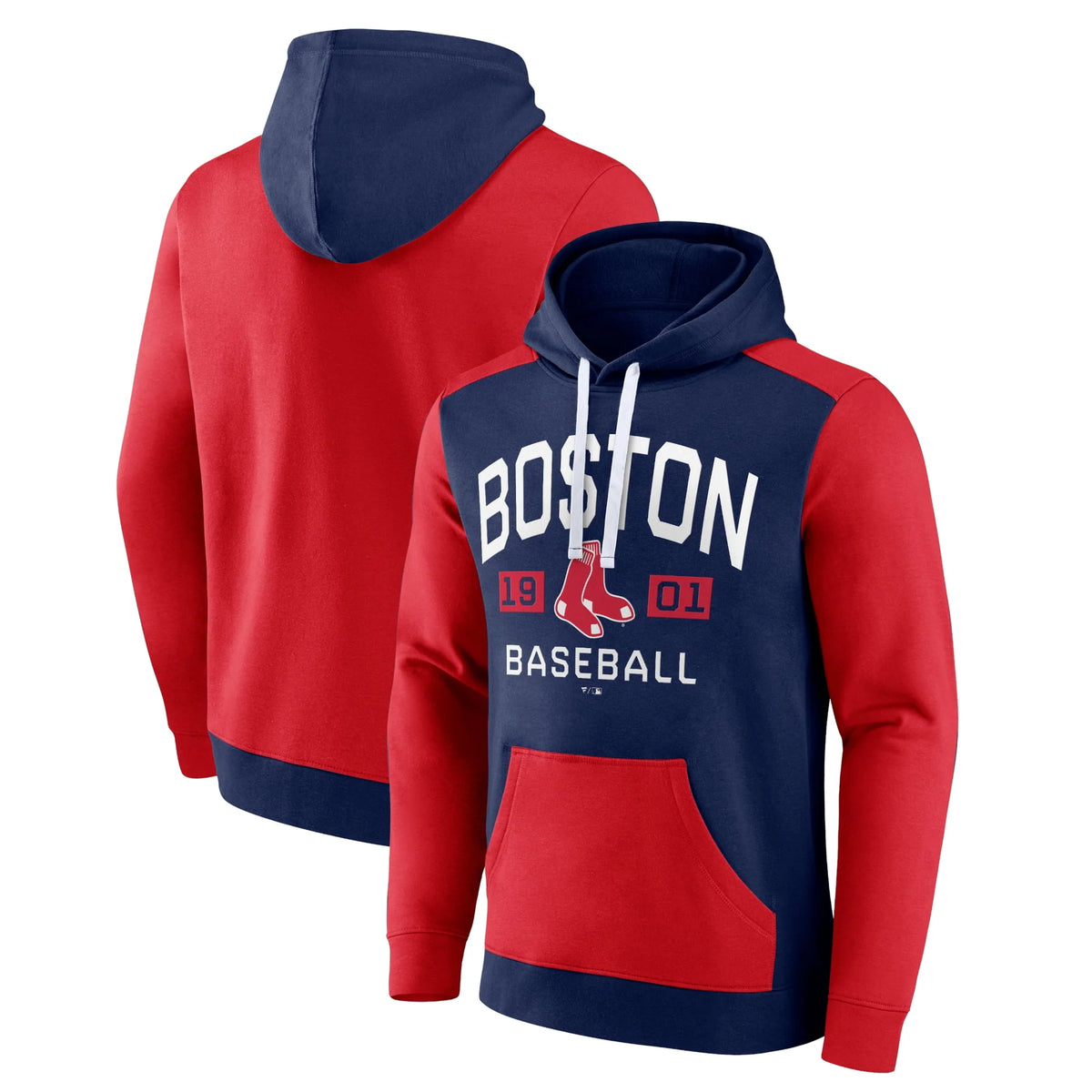 Men's Navy Red Pullover Hoodie H618