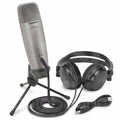 Silver USB Studio Microphone with Headphones and Software N52591