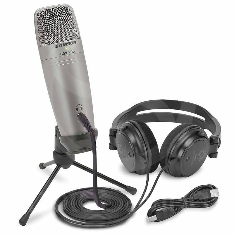 Silver USB Studio Microphone with Headphones and Software N52591