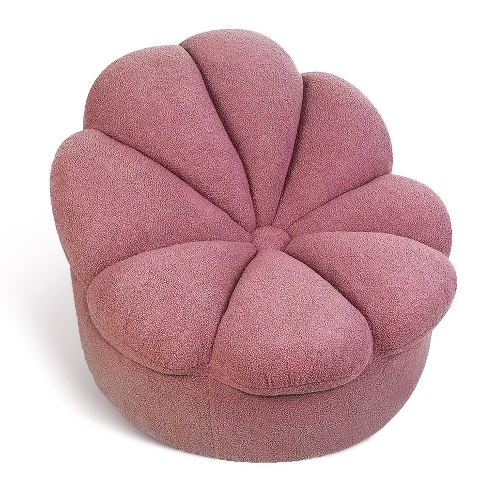 Rosewood Pink Mohair Blooming Flower Lazy Sofa T456