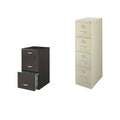 2 Piece 4 Drawer 3 Drawer Filing Cabinet in Putty and Charcoal O81157