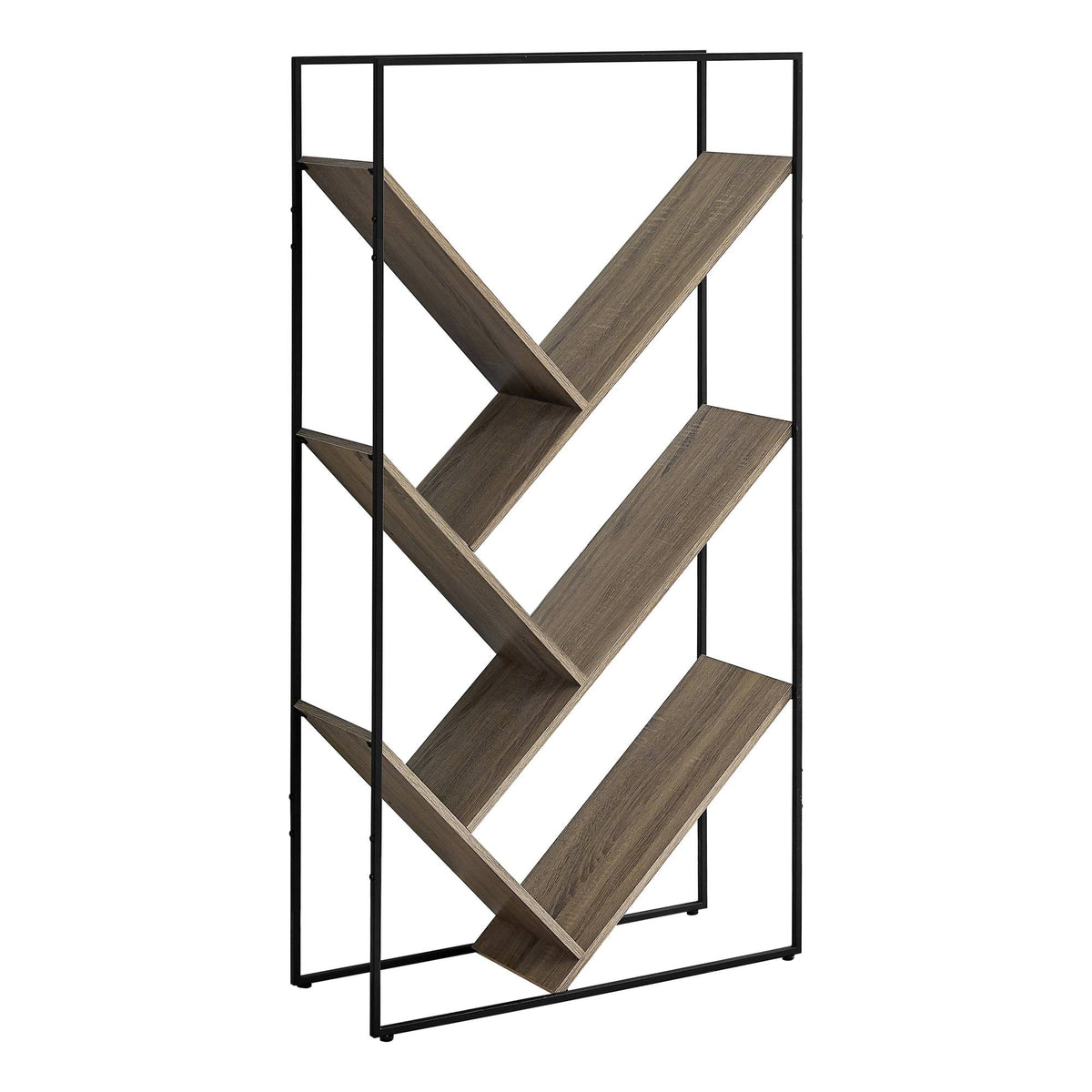 Dark Taupe Black Metal Bookcase P4645