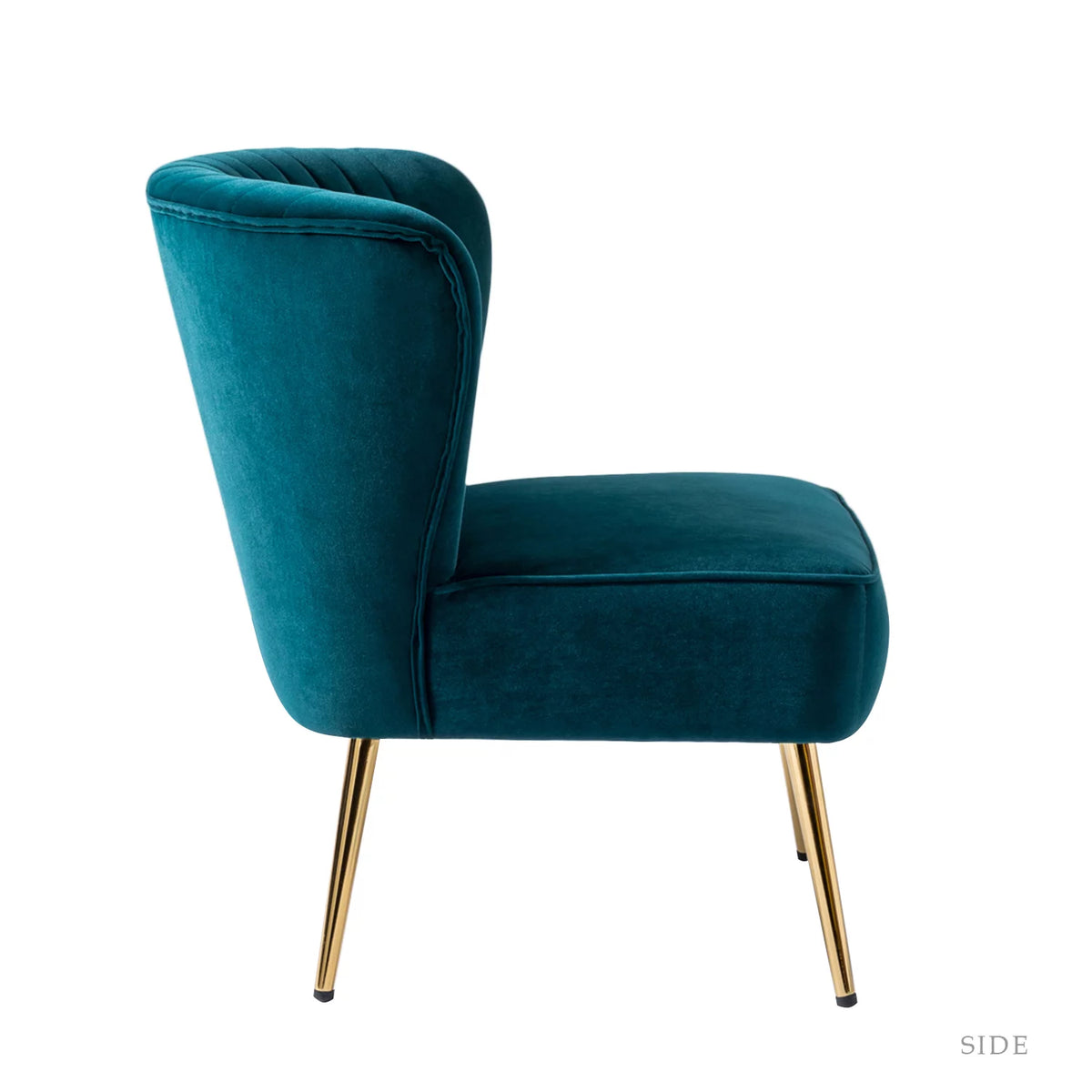 Teal Velvet Armless Accent Chair Q64740
