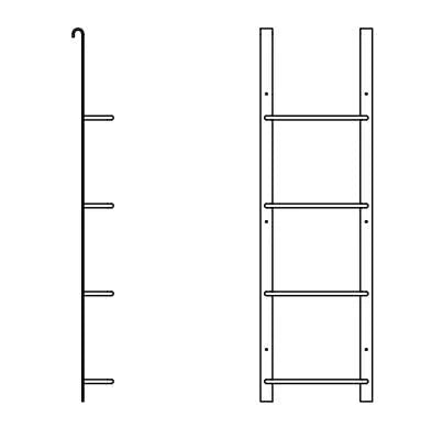 4-Rung Gray Egress Ladder W960