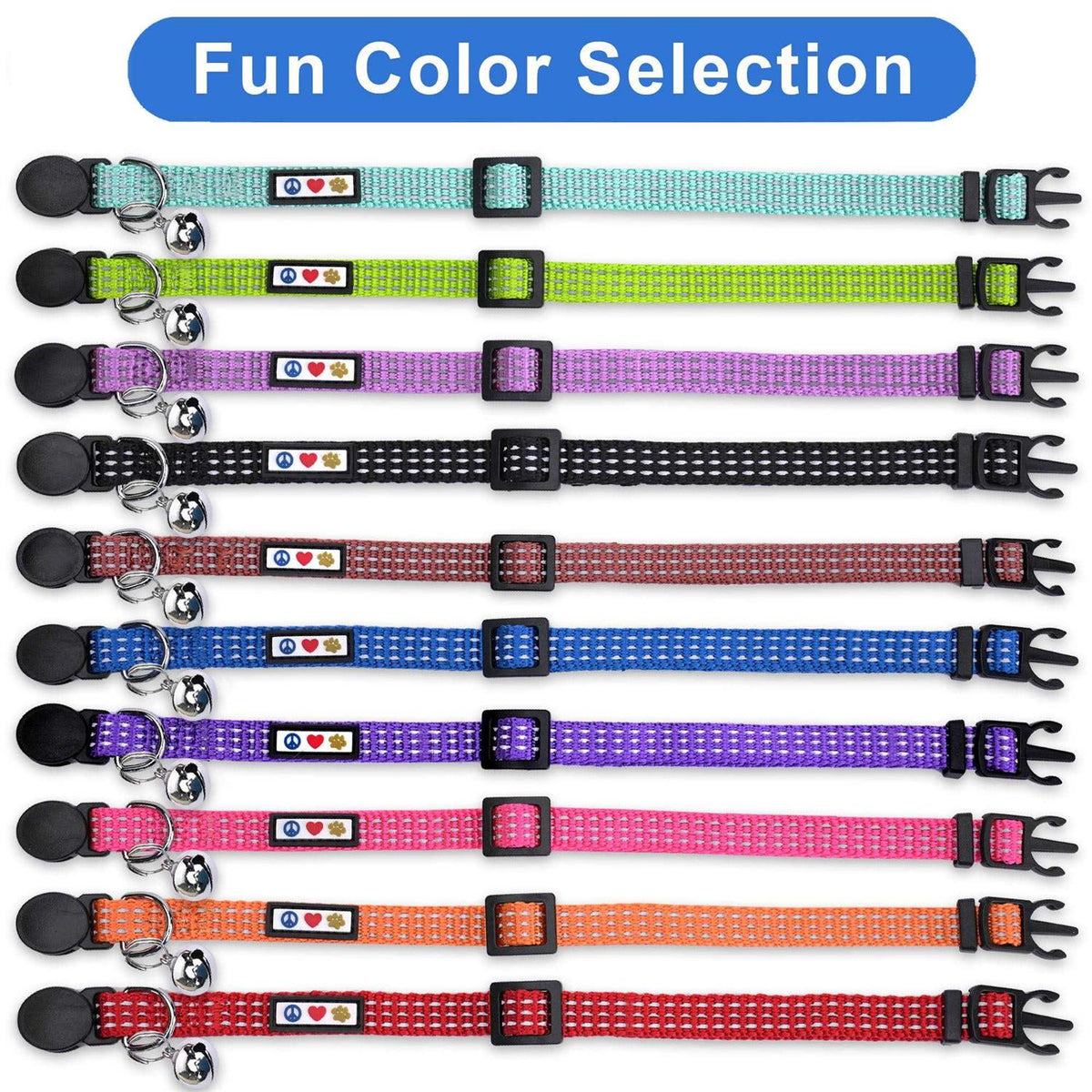 Cat Collar with Safety Buckle and Removable Bell X853495
