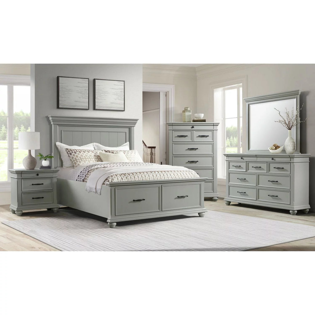 Gray 9 Drawer Dresser with Mirror T8744