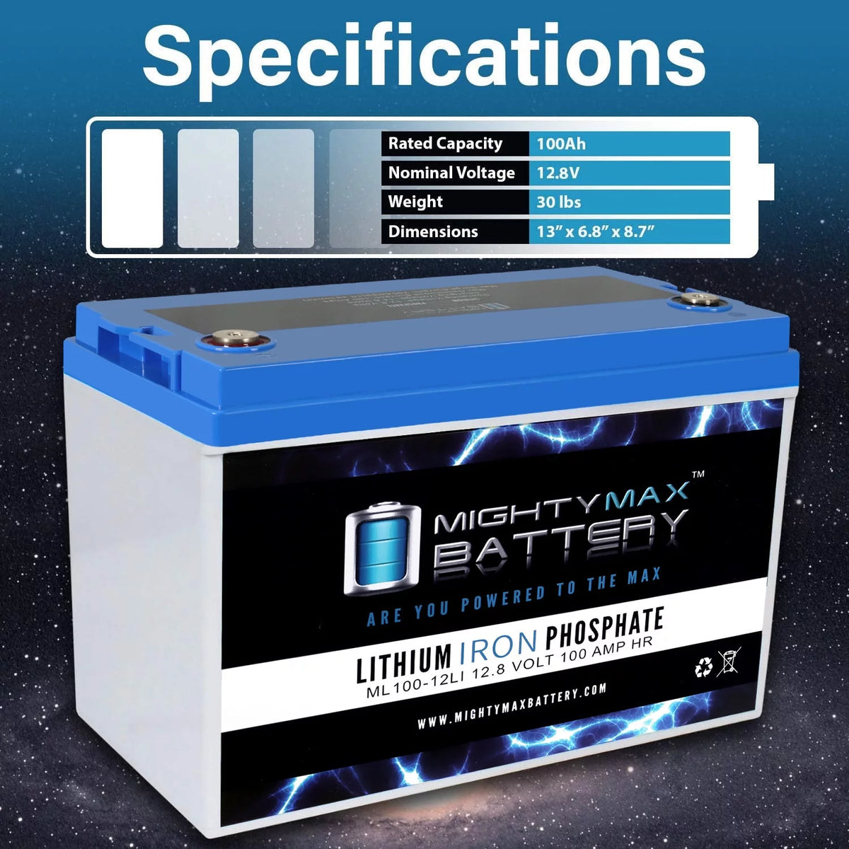 12V 100AH Lithium Replacement Battery R9992