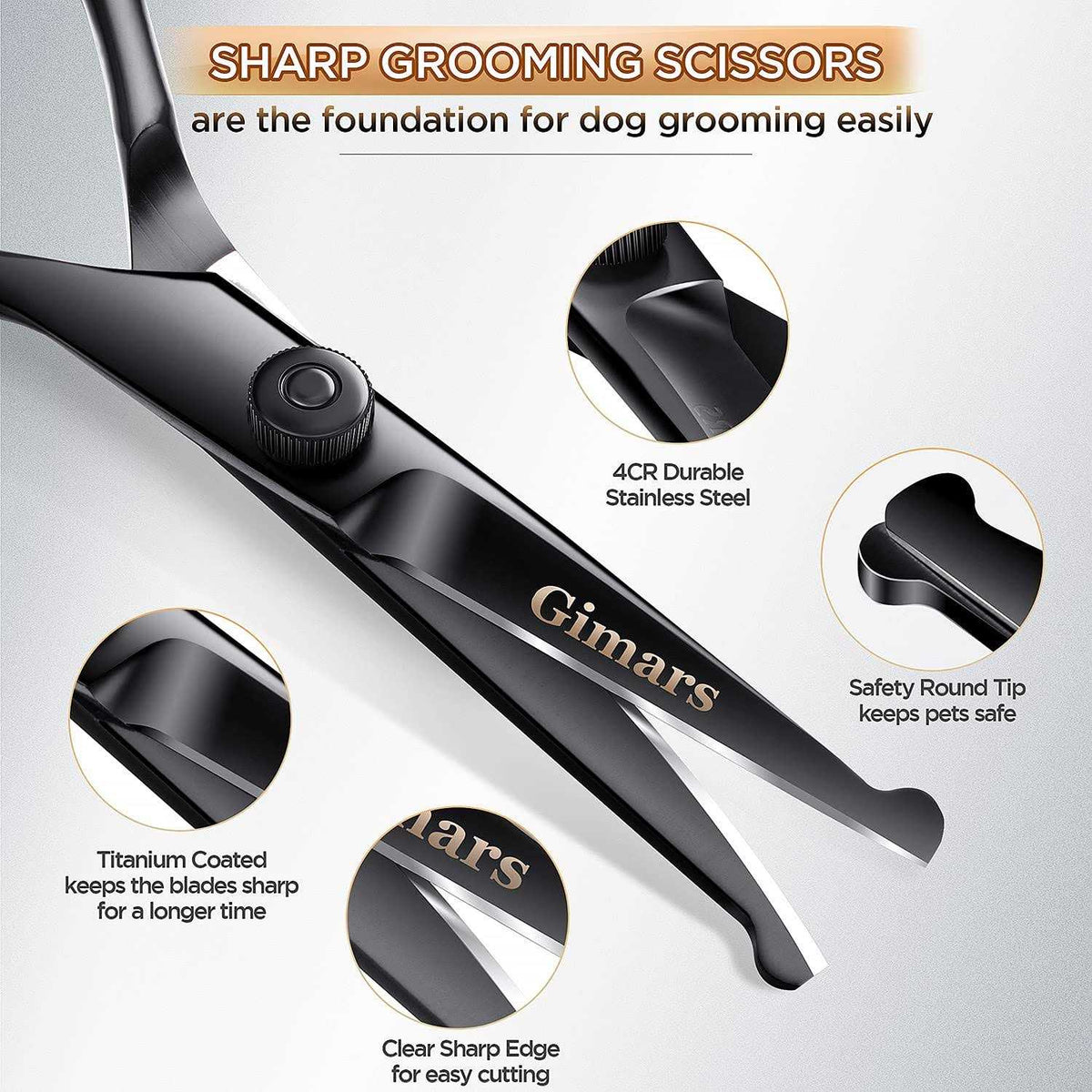6 in 1 Dog Grooming Scissors Stainless Steel M815