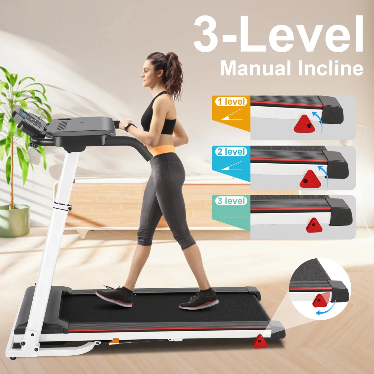 300Lbs Portable Folding Treadmill with Desk W3932