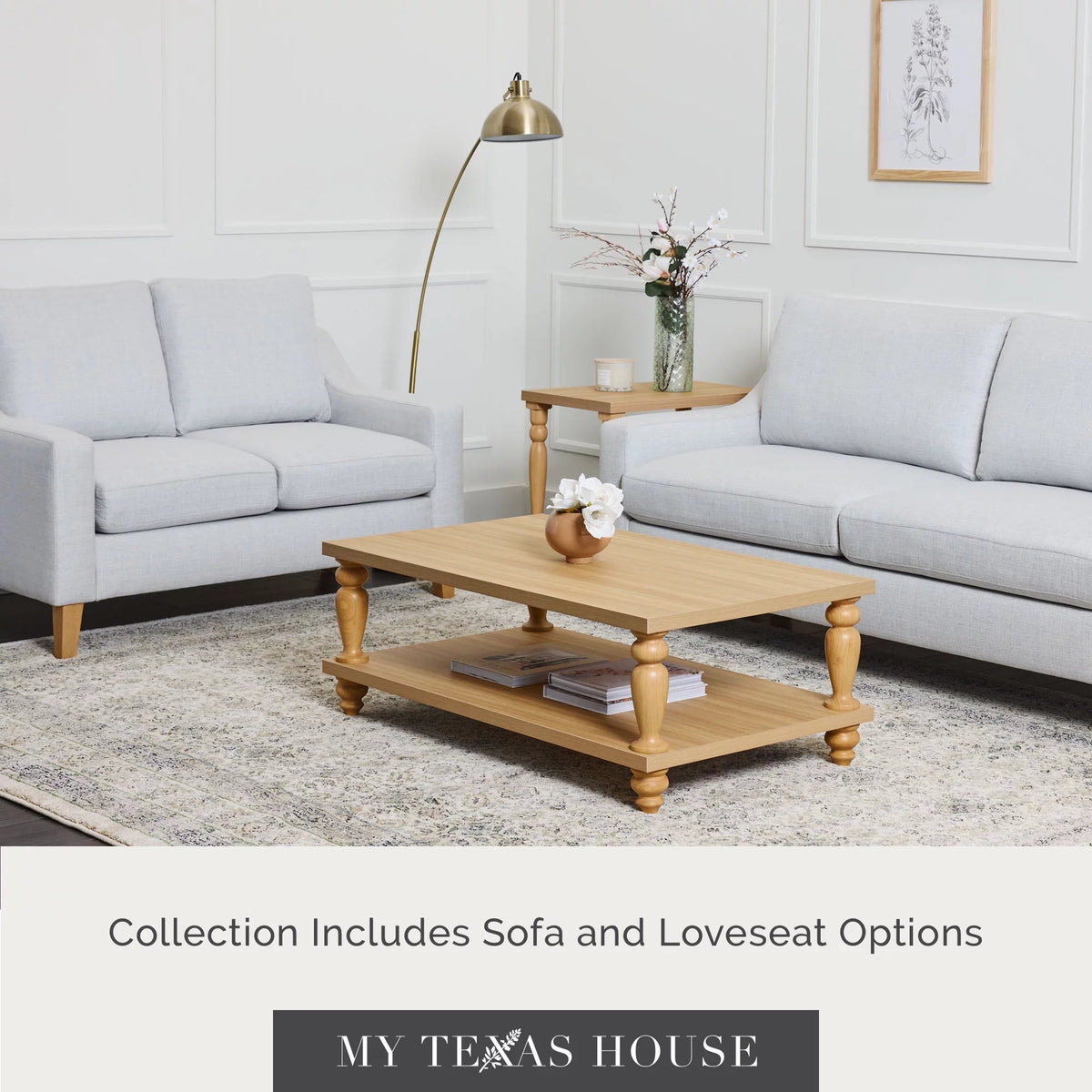 Light Gray Upholstered Loveseat M9203