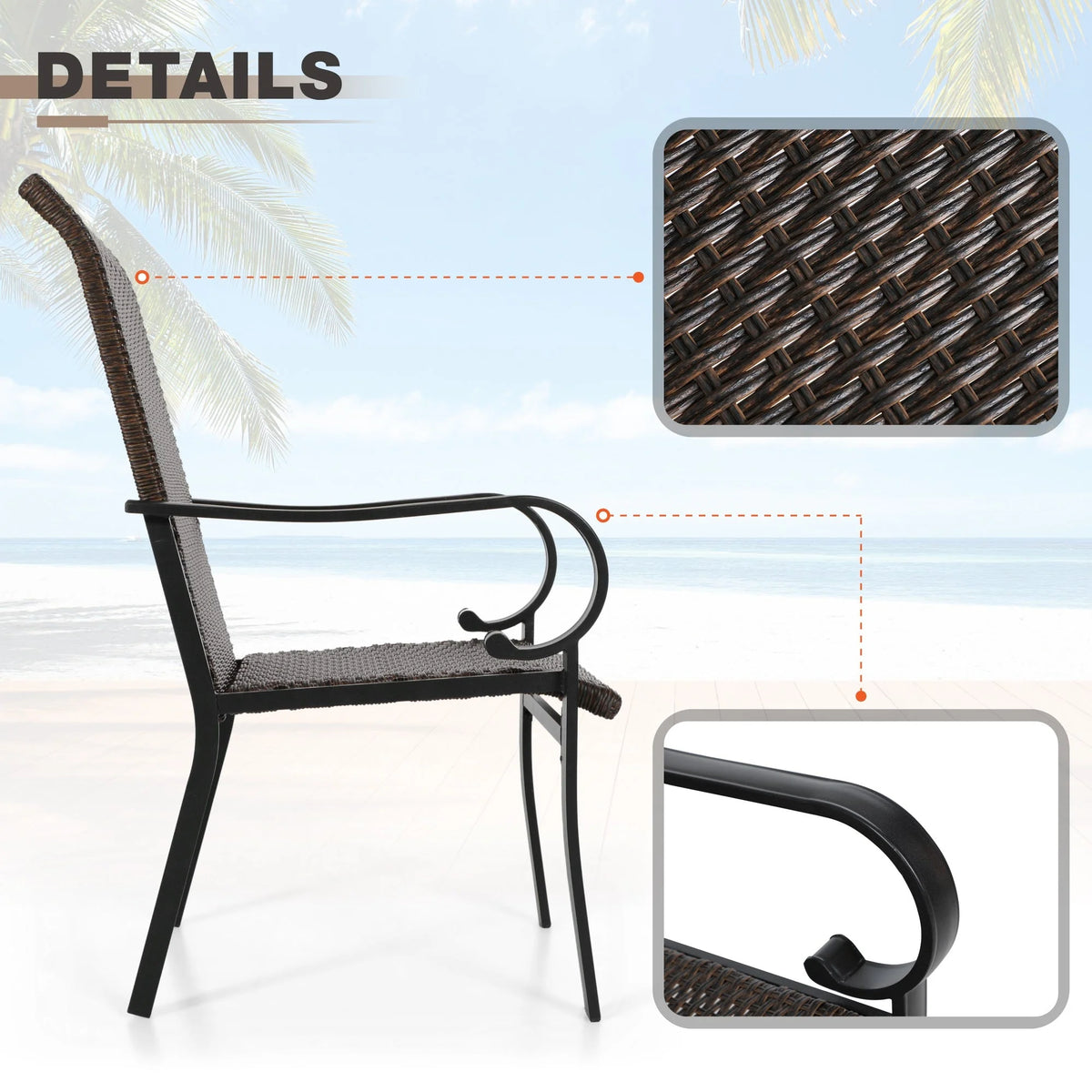 7 Pieces Wicker Rattan Patio Dining Set U81805