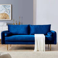 Blue Velvet Square Arm Sofa L595349