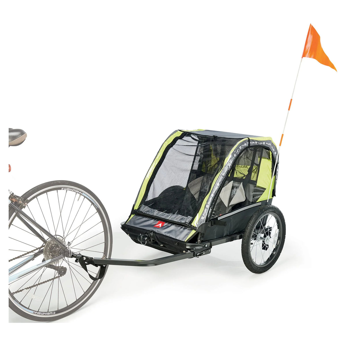 2-Child Bicycle Trailer & Stroller, 100 lbs, Green J886742