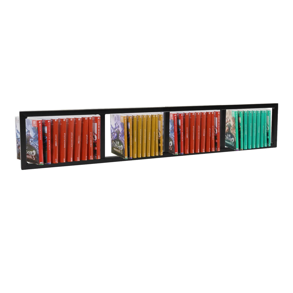 Black Iron Wall Mount CD DVD Media Rack Storage Shelf V4676