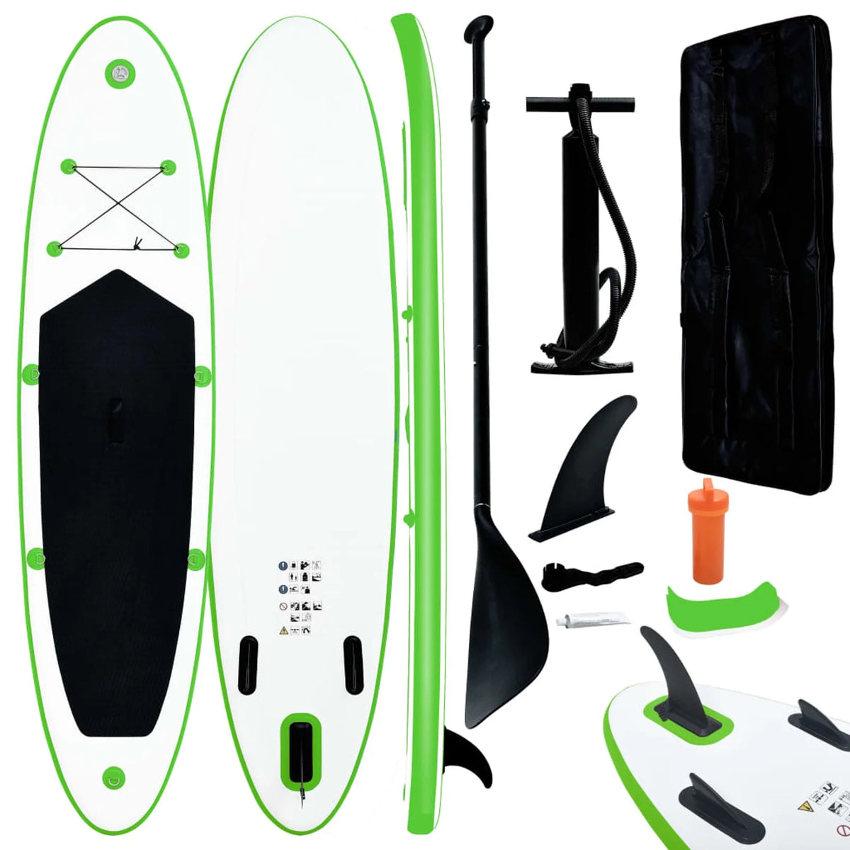 Inflatable Paddleboard Set Green and White N881