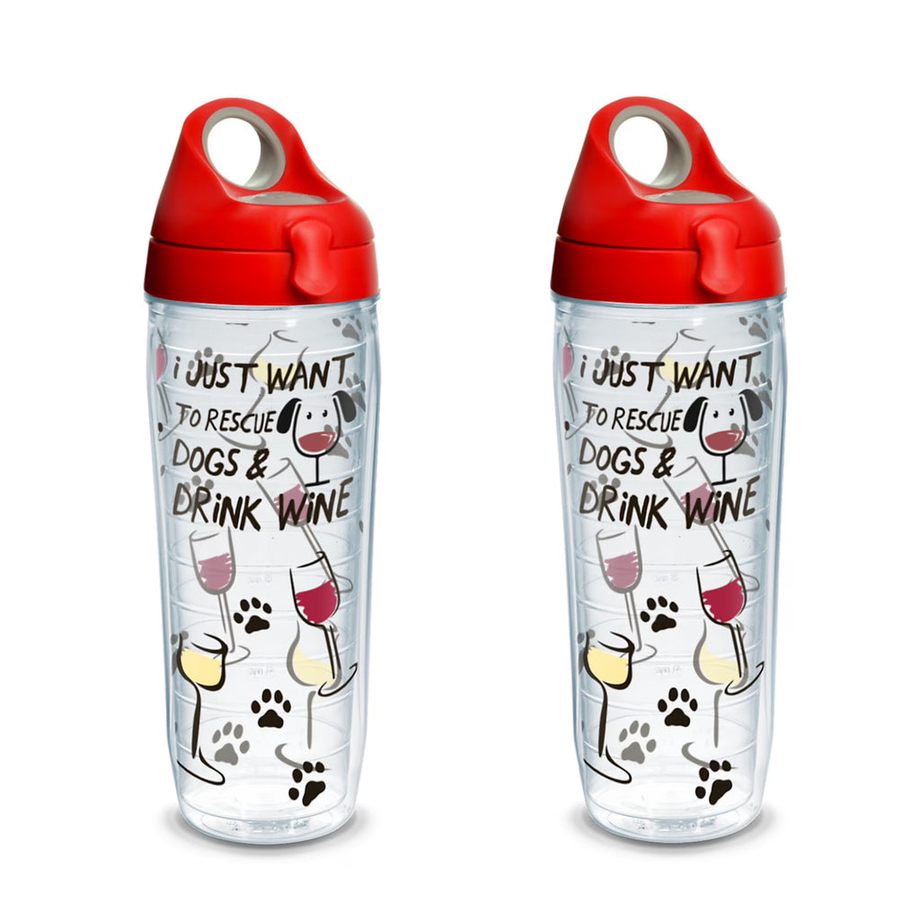 24 oz Water Bottle with Lid, 2 Pack O146488