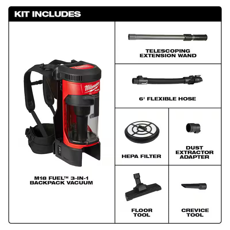 18-Volt Lithium-Ion Brushless Cordless 3-in-1 Backpack Vacuum K2158