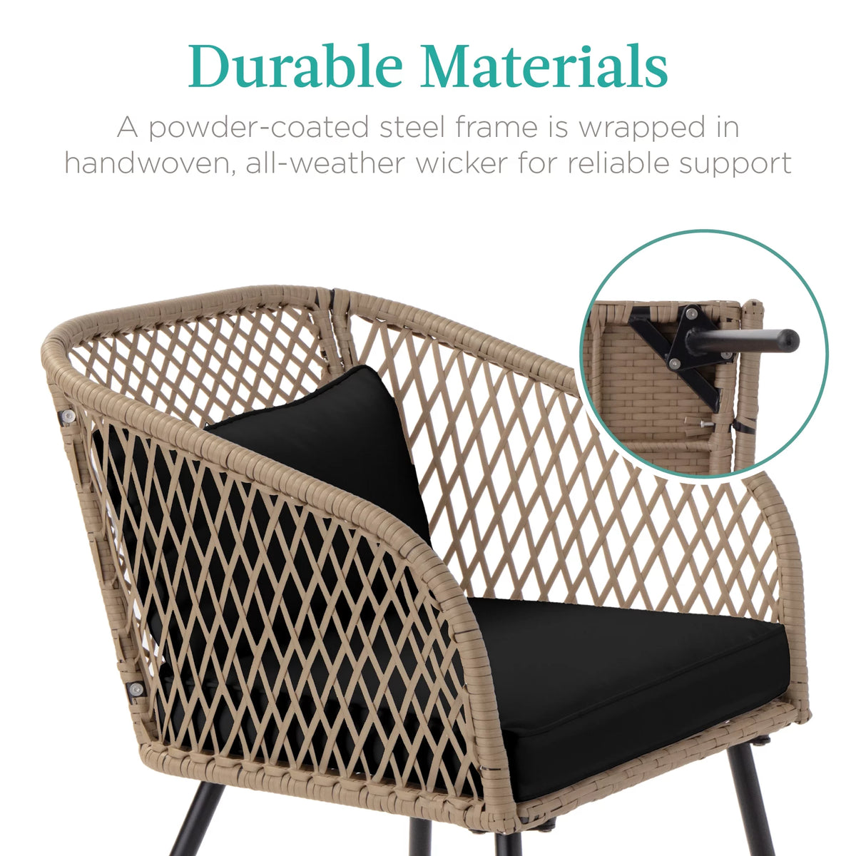 3-Piece Outdoor Wicker Bistro Set N3516