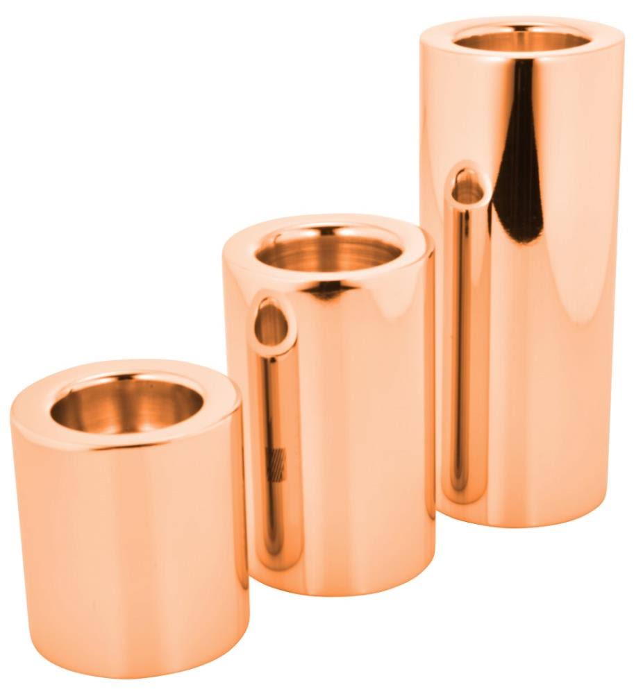 3 Candle Metal Pillar Candle Holder Stainless Steel in Gold U26350