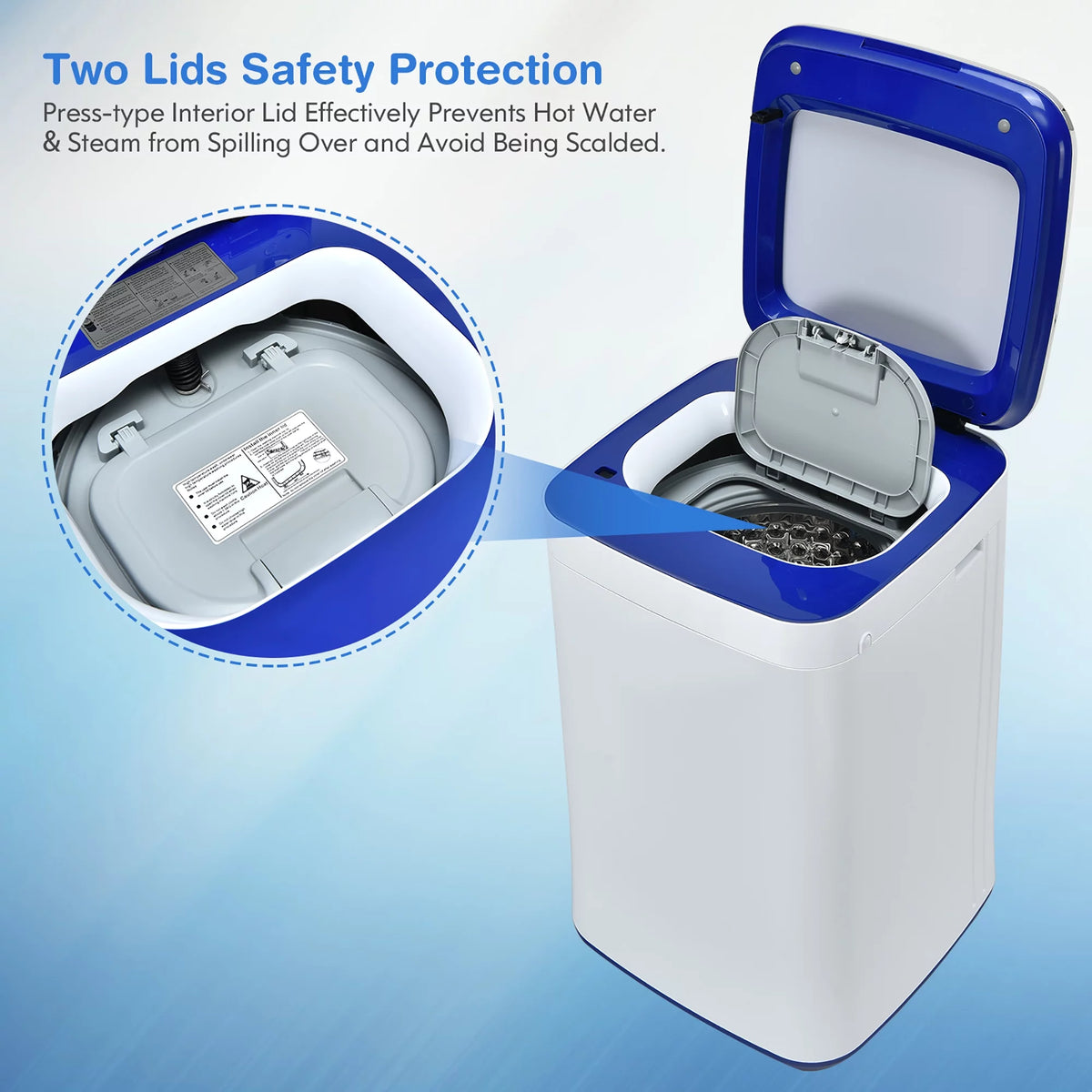 7.7 lbs Compact Full Automatic Washing Machine T278985