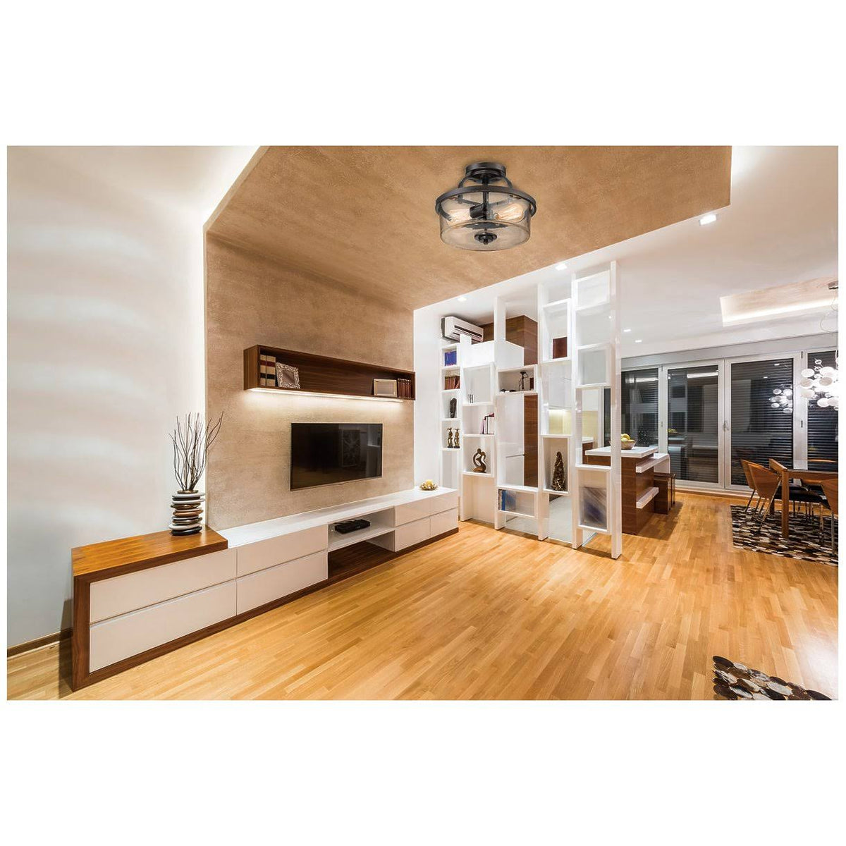 2 Light Semi Flush English Bronze J41138